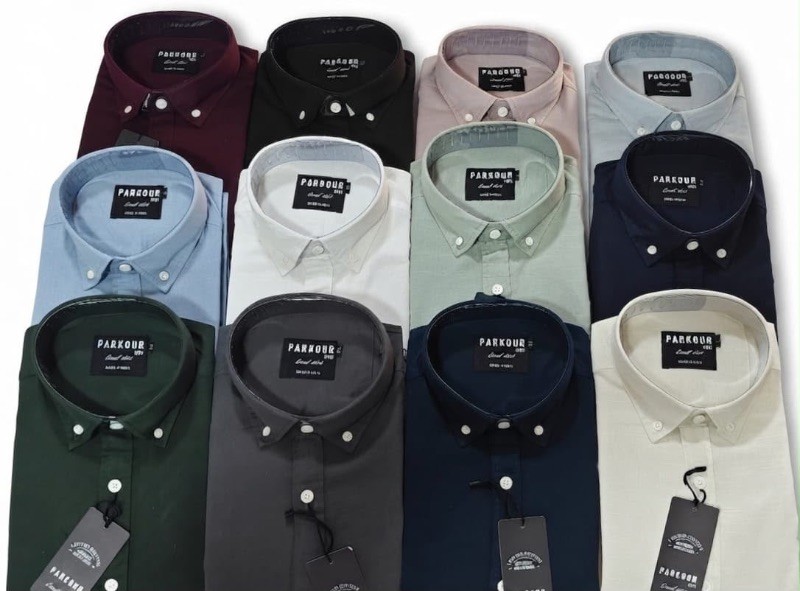 Men’s Premium Solid Casual Long-Sleeve Button-Down Shirt